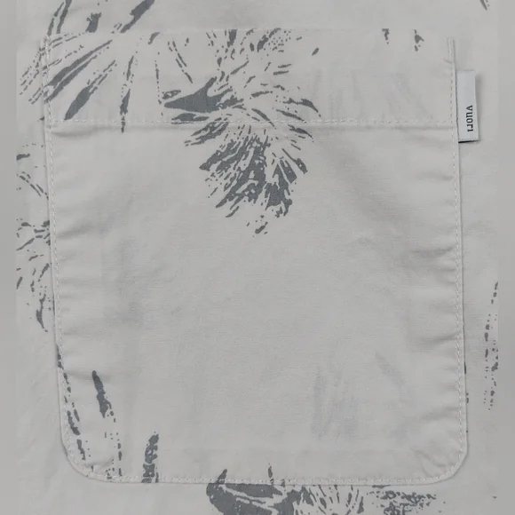 Vuori Crest Short Sleeve Shirt Mens Large White Floral Button Down Stretch V150 - Picture 6 of 9